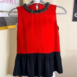 Zara Red Sleeveless Top